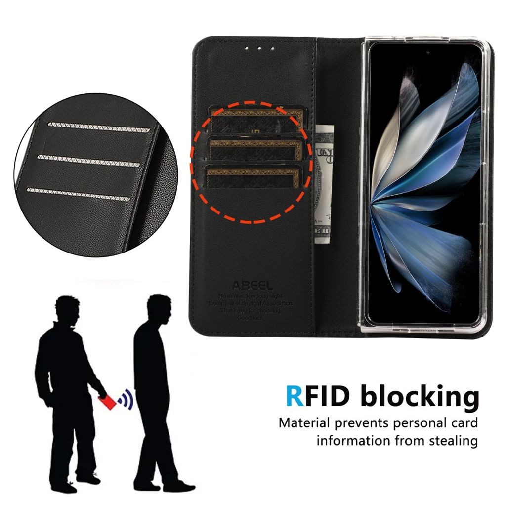 ABEEL Google Pixel 11 Pro Fold Kotelo RFID-suoja Musta