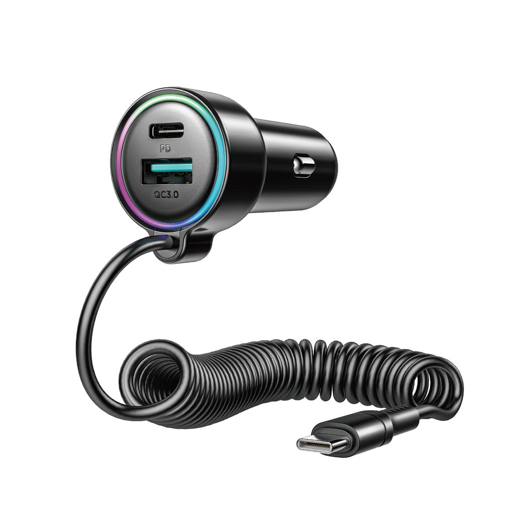 SiGN 3-in-1 nopea autolaturi 1,5 m USB-C-kaapelilla 90W