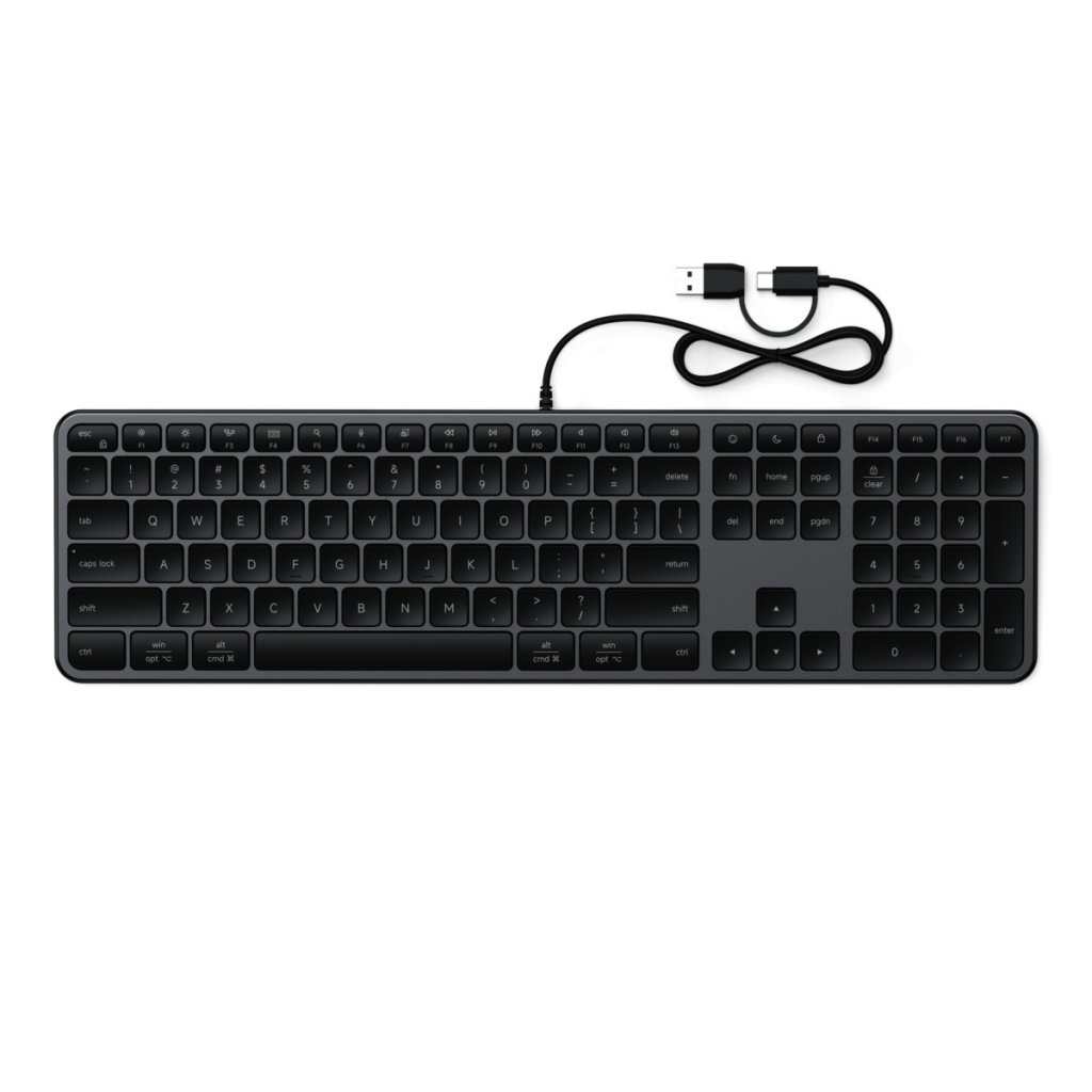 Satechi Langallinen Näppäimistöt Slim LX3 USB-C/USB-A Musta