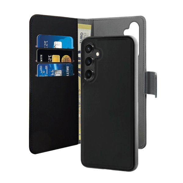Puro Samsung Galaxy A35 Lompakkokotelo Irrotettava 2-in-1 Musta