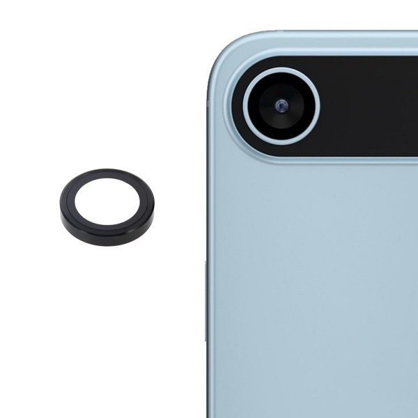 iPhone Air -kameran suoja, karkaistu lasi, musta