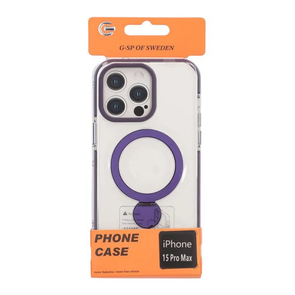 iPhone 15 Pro Max Kuori Sormusteline MagSafe Violetti