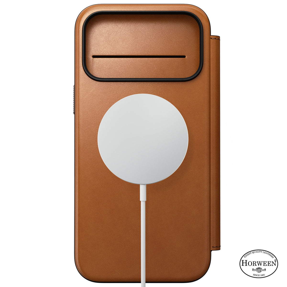 Nomad iPhone 17 Pro Max/iPhone 18 Pro Max Kotelo Modern Leather Folio Horween Saddle