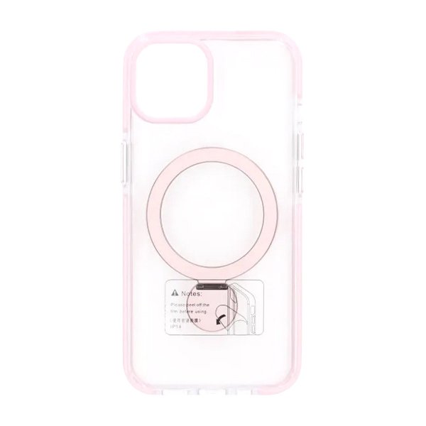 iPhone 15 -kuoret sormustelineellä, MagSafe, pinkki