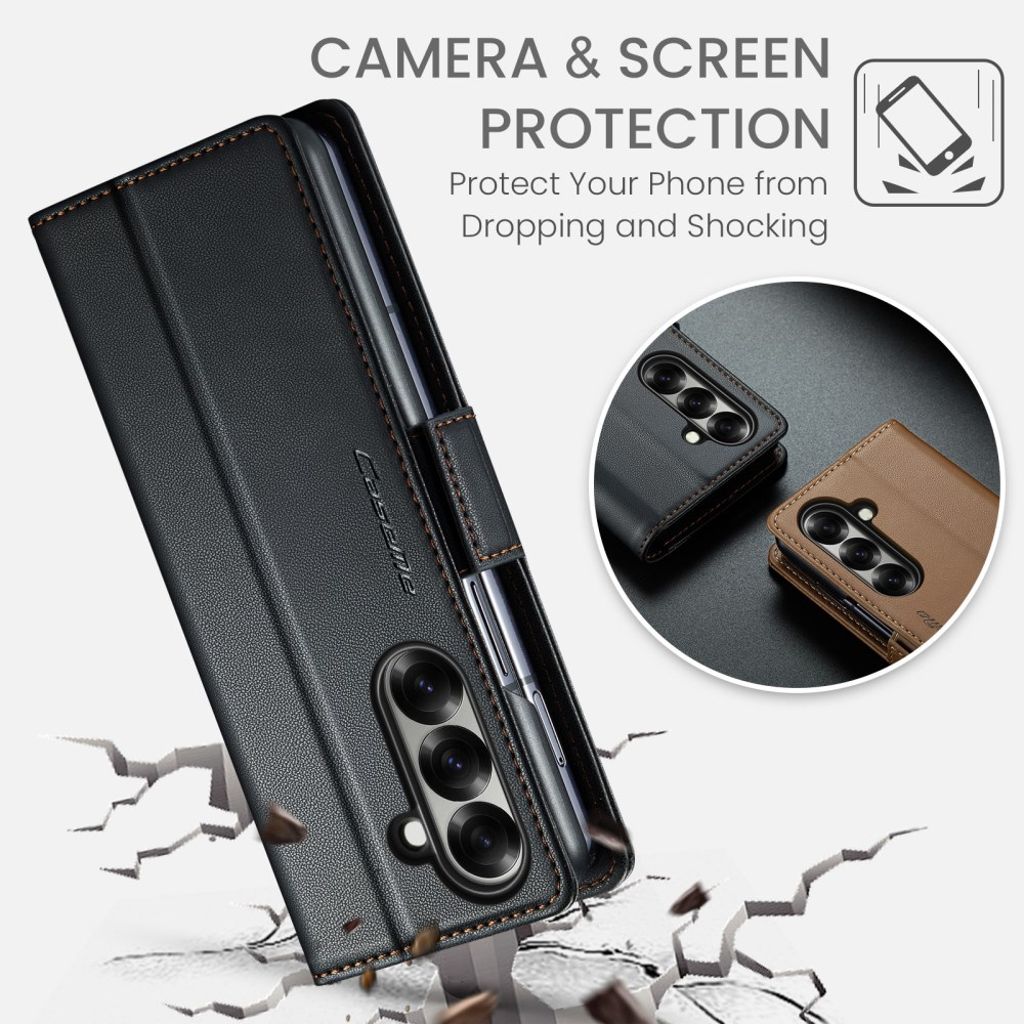CaseMe Samsung Galaxy Z Fold 7 Kotelo 023 Series Musta
