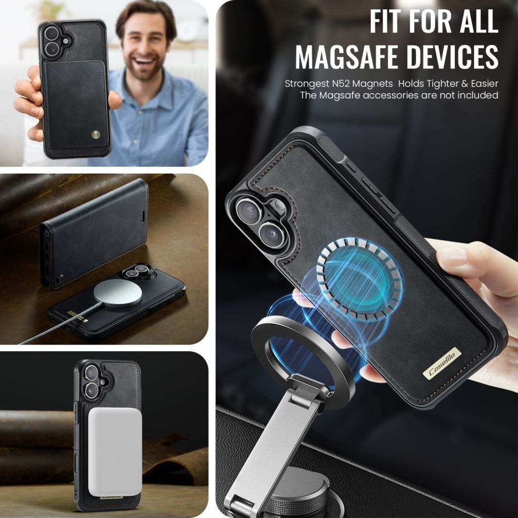 CaseMe iPhone 17 Kotelo C49 Series Musta