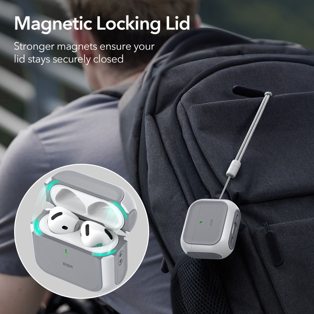 ESR AirPods 4/5 Kuori Orbit HaloLock Valkoinen