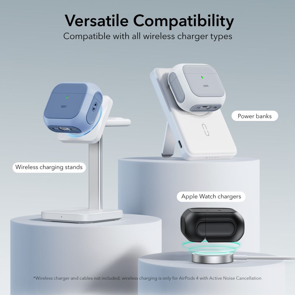 ESR AirPods 4/5 Kuori Orbit HaloLock Valkoinen