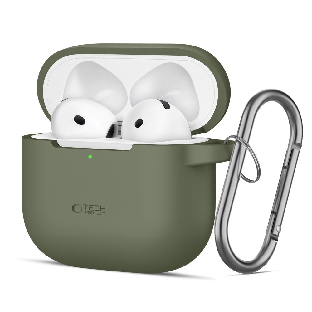 Tech-Protect AirPods 4 Kuori Silicone Hook Vihreä