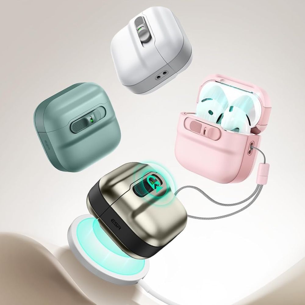 ESR AirPods 4/5 Kuori Pulse FlickLock HaloLock Musta