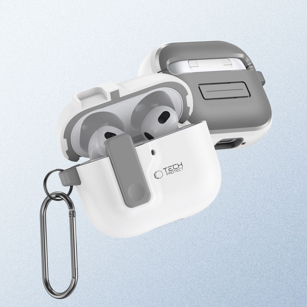 Tech-Protect AirPods 4 Kuori Slim Hook Valkoinen