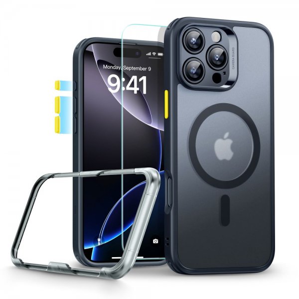 ESR iPhone 16 Pro Kuori ja Näytönsuoja Classic Pro MagSafe Setti Musta