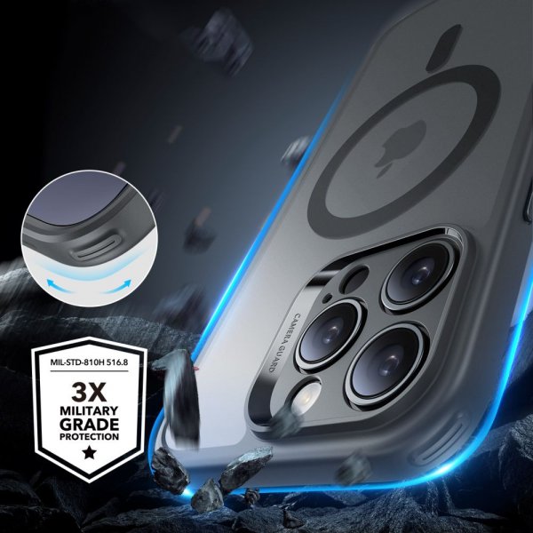 ESR iPhone 16 Pro Max Kuori ja Näytönsuoja Classic Pro MagSafe Setti Harmaa