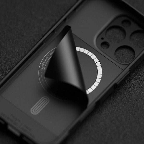 Ringke iPhone 16 Pro -kuori Rugged Gear Magnetic Musta