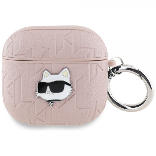 Karl Lagerfeld AirPods 4 -kuori Monogram Choupette, vaaleanpunainen