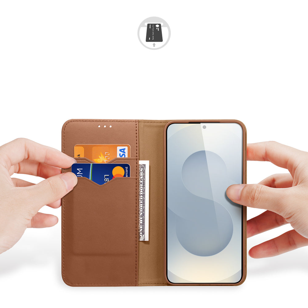 Dux Ducis Samsung Galaxy S25 Edge Kotelo Hivo Series Ruskea