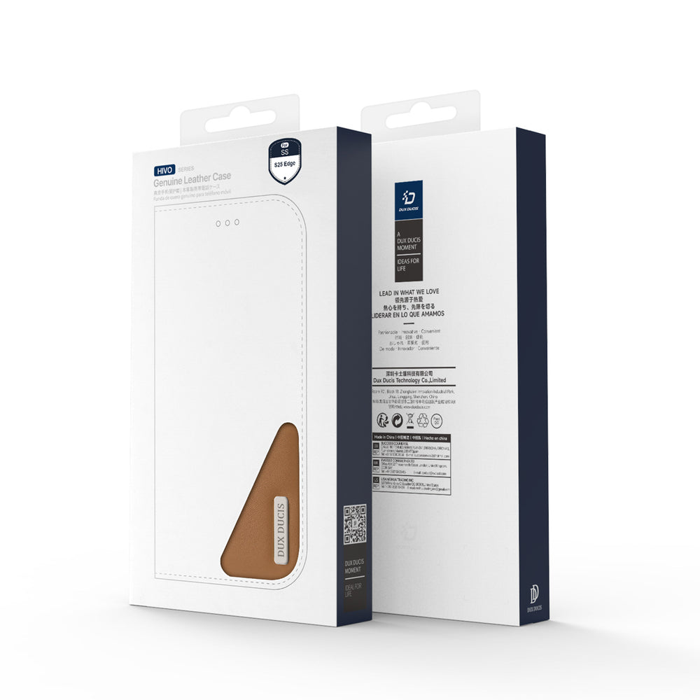 Dux Ducis Samsung Galaxy S25 Edge Kotelo Hivo Series Ruskea