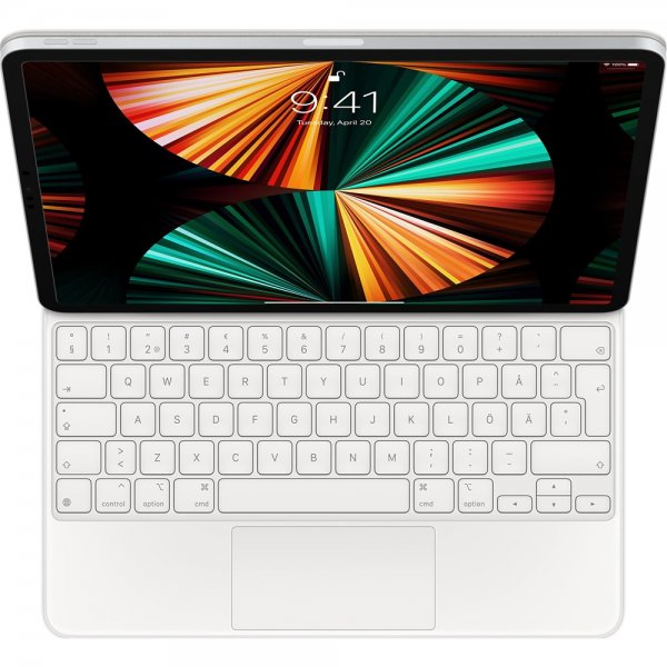Apple iPad Pro 12.9 (gen 3/4/5/6)/iPad Air 13 (M2/M3/M4) Kotelo Magic Keyboard Valkoinen