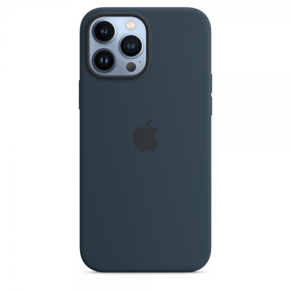 Apple Original iPhone 13 Pro Max Kuori Silikonikuori MagSafe Mustesininen