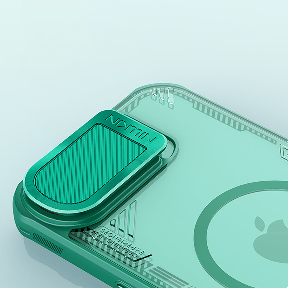 Nillkin iPhone 16e/iPhone 17e Kuori Iceblade Prop MagSafe Vihreä