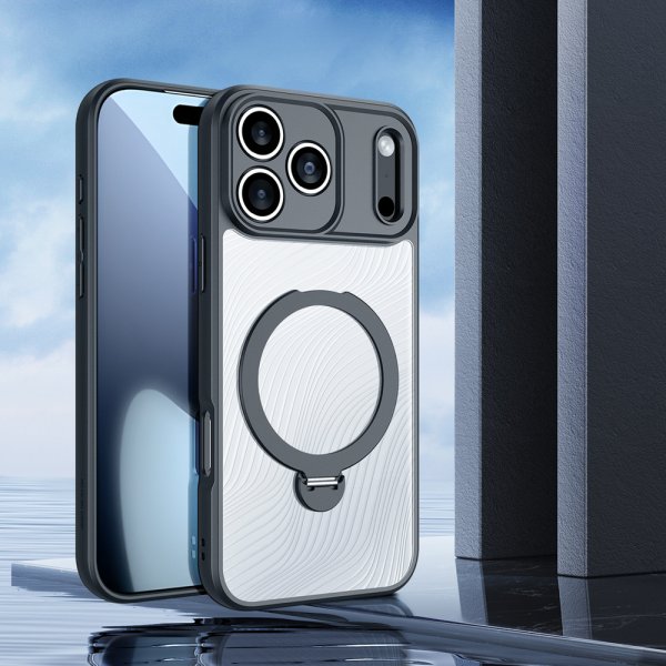 Dux Ducis iPhone 17 Pro -kuori Aimo Series MagSafe-tukijalalla, musta