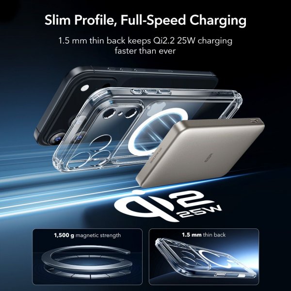 ESR iPhone 17 Pro -kuori ja näytönsuoja Classic Hybrid MagSafe Set läpinäkyvä