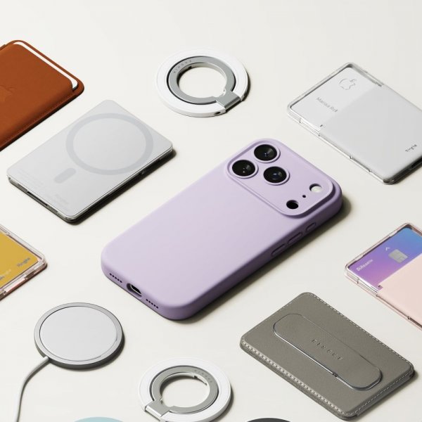 Ringke iPhone 17 Pro Max -kuori silikoninen magneettinen violetti