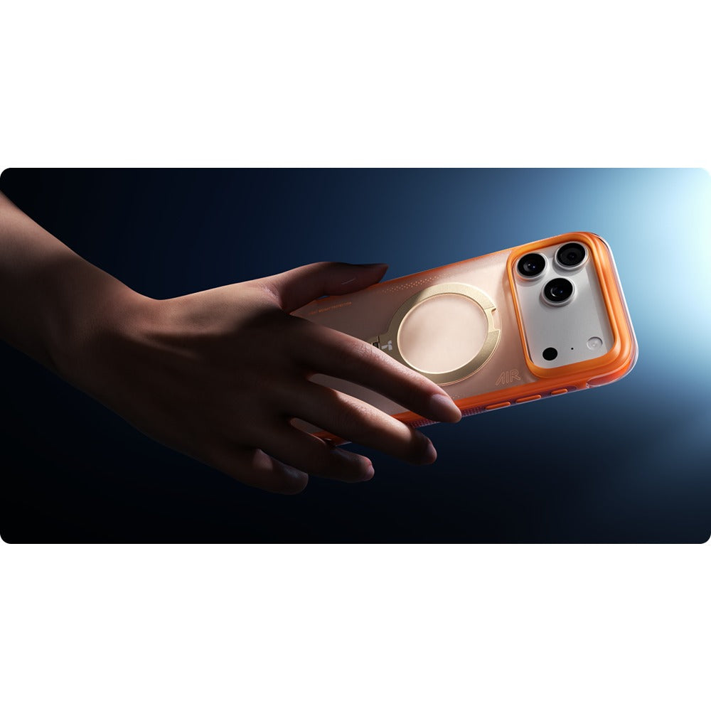Torras iPhone 17 Pro Max Kuori Ostand Q3 Air Energy Oranssi