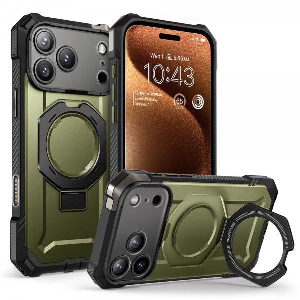 Supcase iPhone 17 Pro -suojakuori UB Grip MagSafe Vihreä