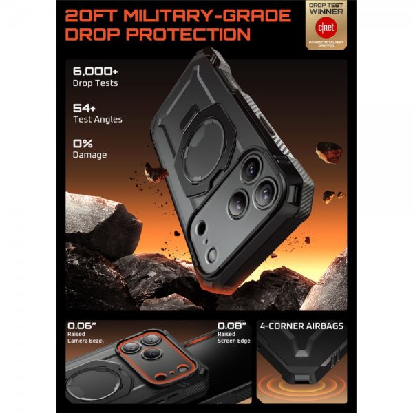 Supcase iPhone 17 Pro Max -kuori UB Grip Pro MagSafe, musta