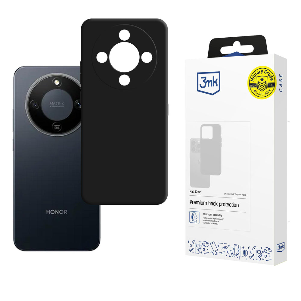 3mk Honor Magic 8 Lite Kuori Matt Case Musta