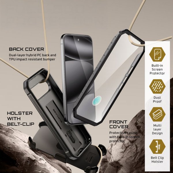 Supcase Google Pixel 10 Pro XL Suojakuori UB Pro Musta