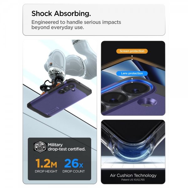 Spigen Samsung Galaxy S26 Plus -kuori, Tough Armor MagFit, Ash Violet