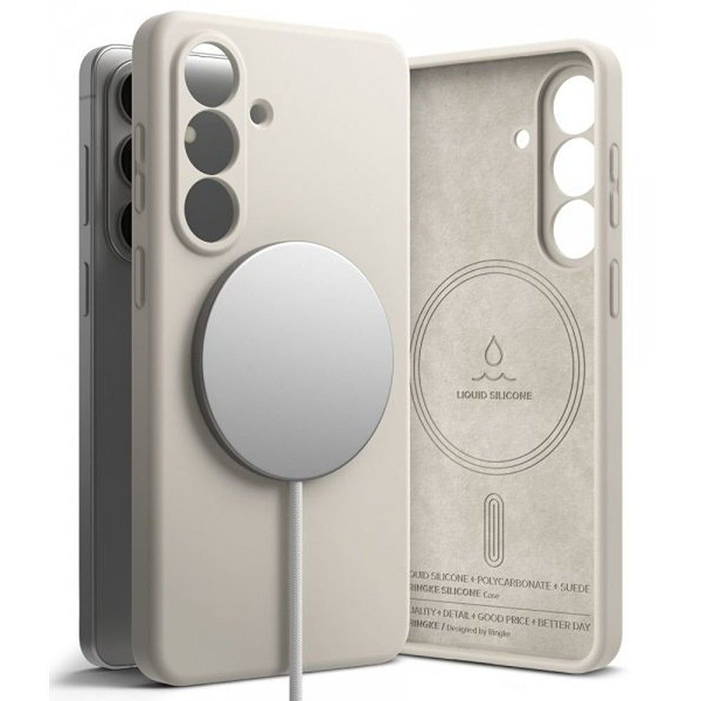 Ringke Samsung Galaxy S26 -suojakuori Silicone Magnetic, beige