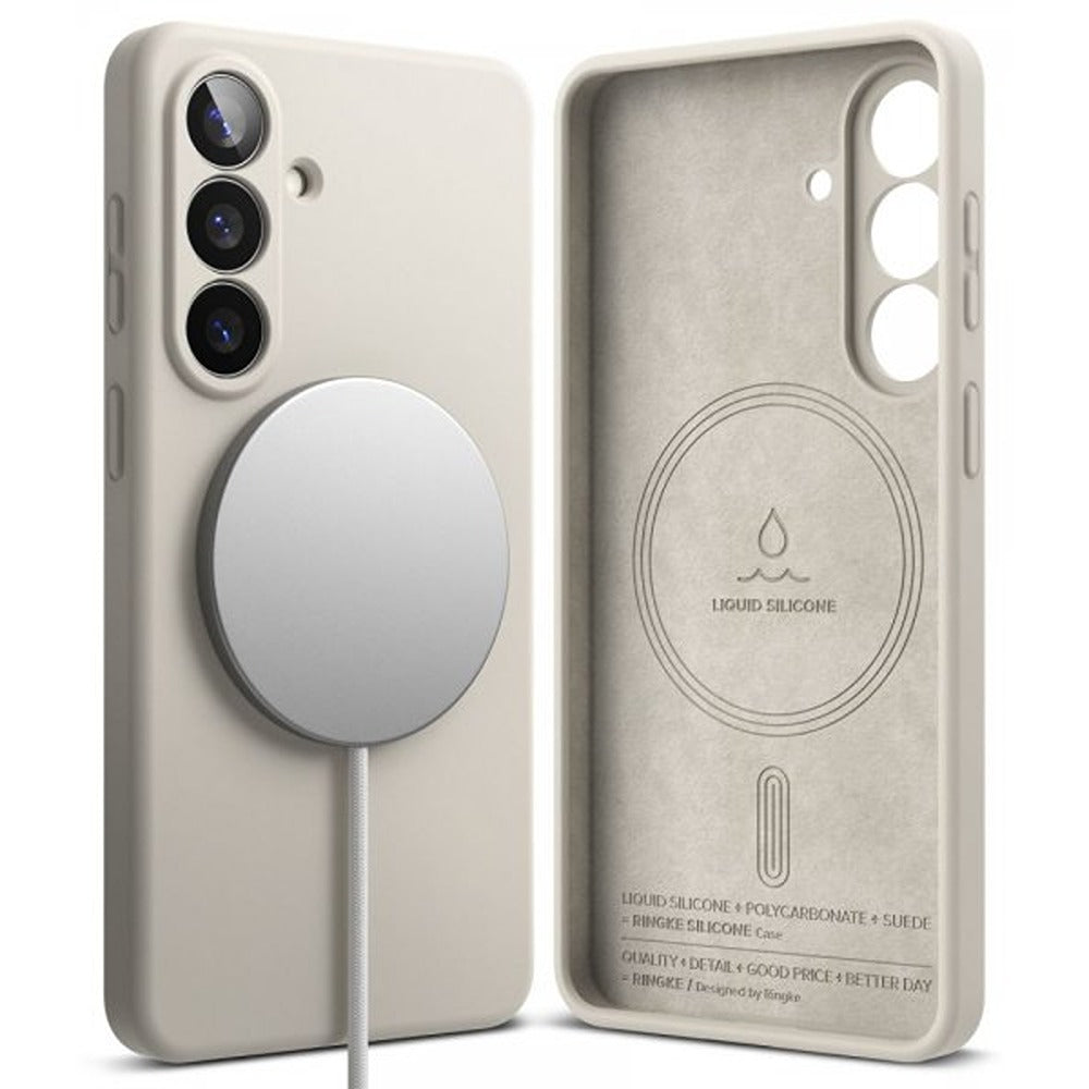 Ringke Samsung Galaxy S26 -suojakuori Silicone Magnetic, beige