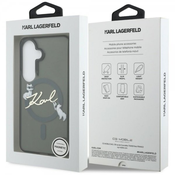 Karl Lagerfeld Samsung Galaxy S26 Plus -kuori Script MagSafe, musta