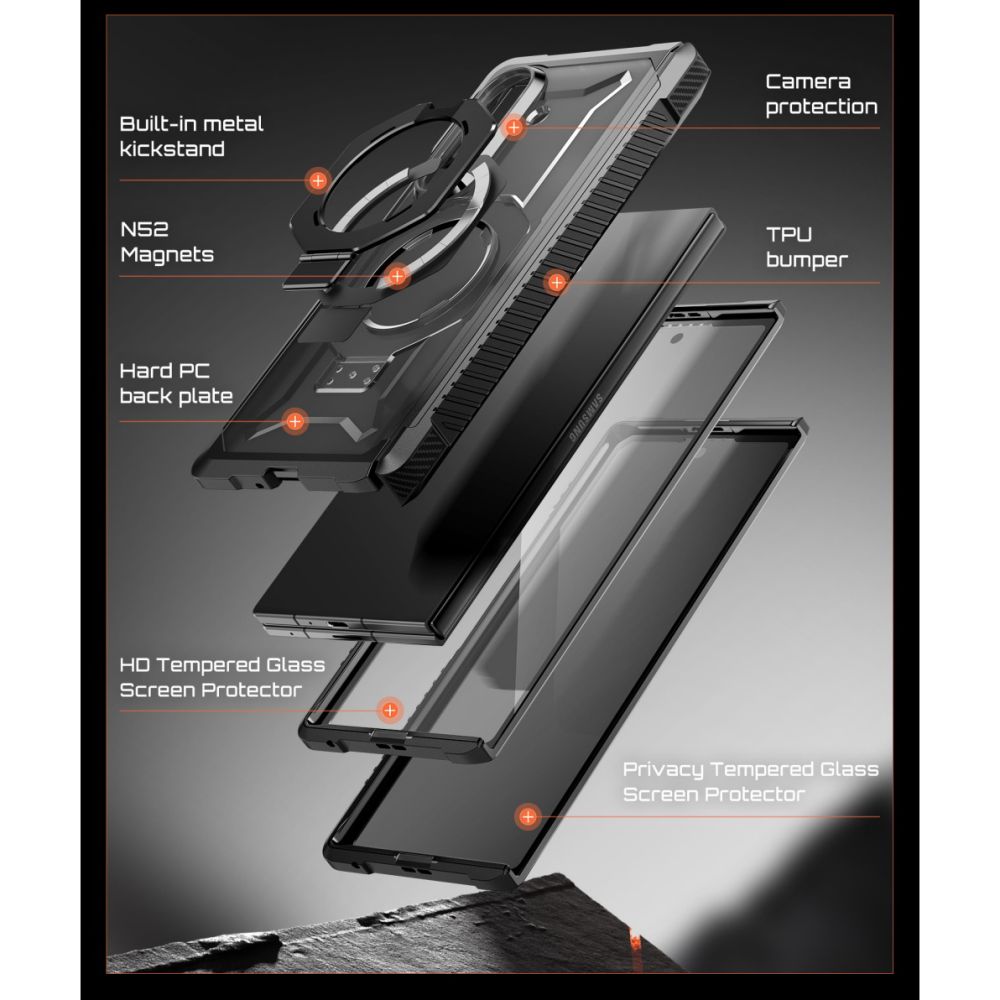 Supcase Samsung Galaxy Z Fold 8 Ultra Kuori UB Grip MagSafe Musta
