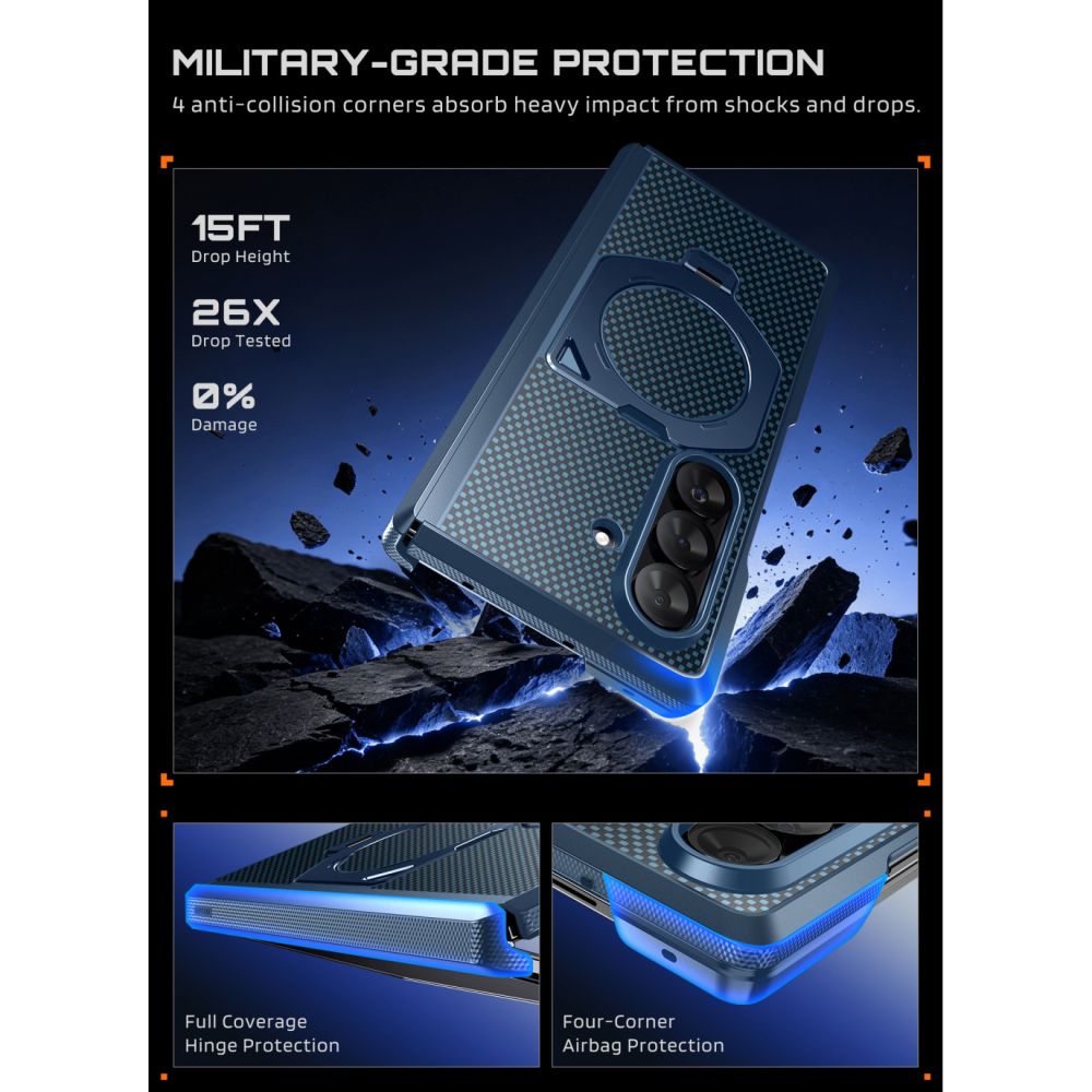 Supcase Samsung Galaxy Z Fold 8 Ultra Kuori Aero MagSafe Sininen