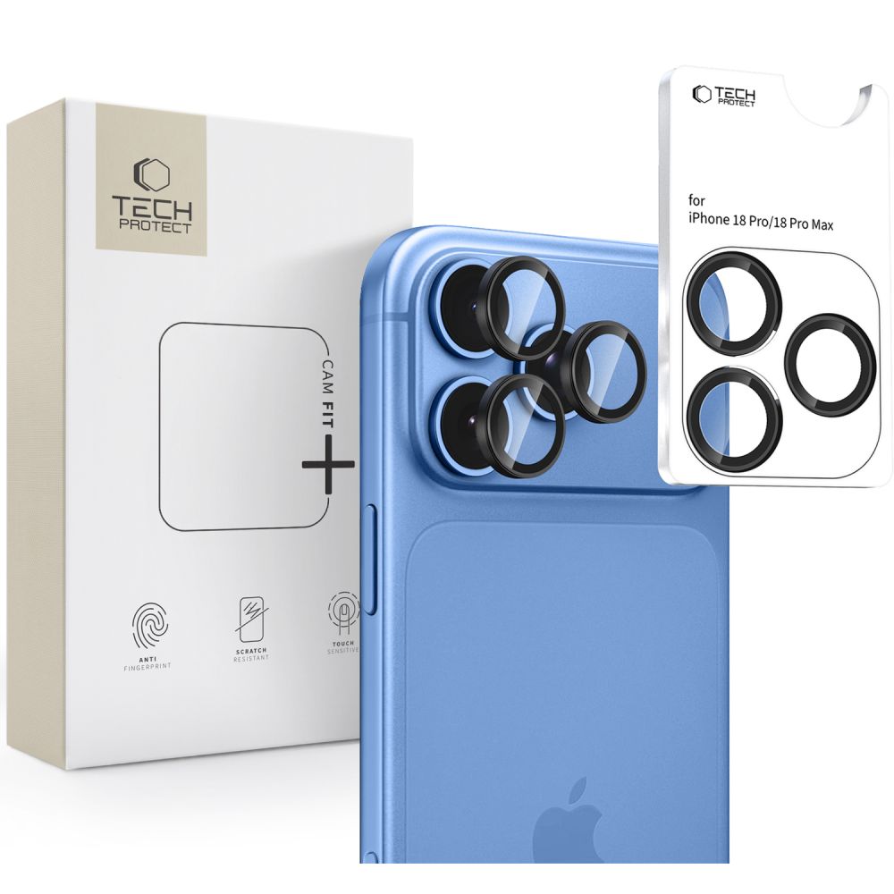 Tech-Protect iPhone 18 Pro/iPhone 18 Pro Max Kameran linssinsuojus Cam Fit+ Musta