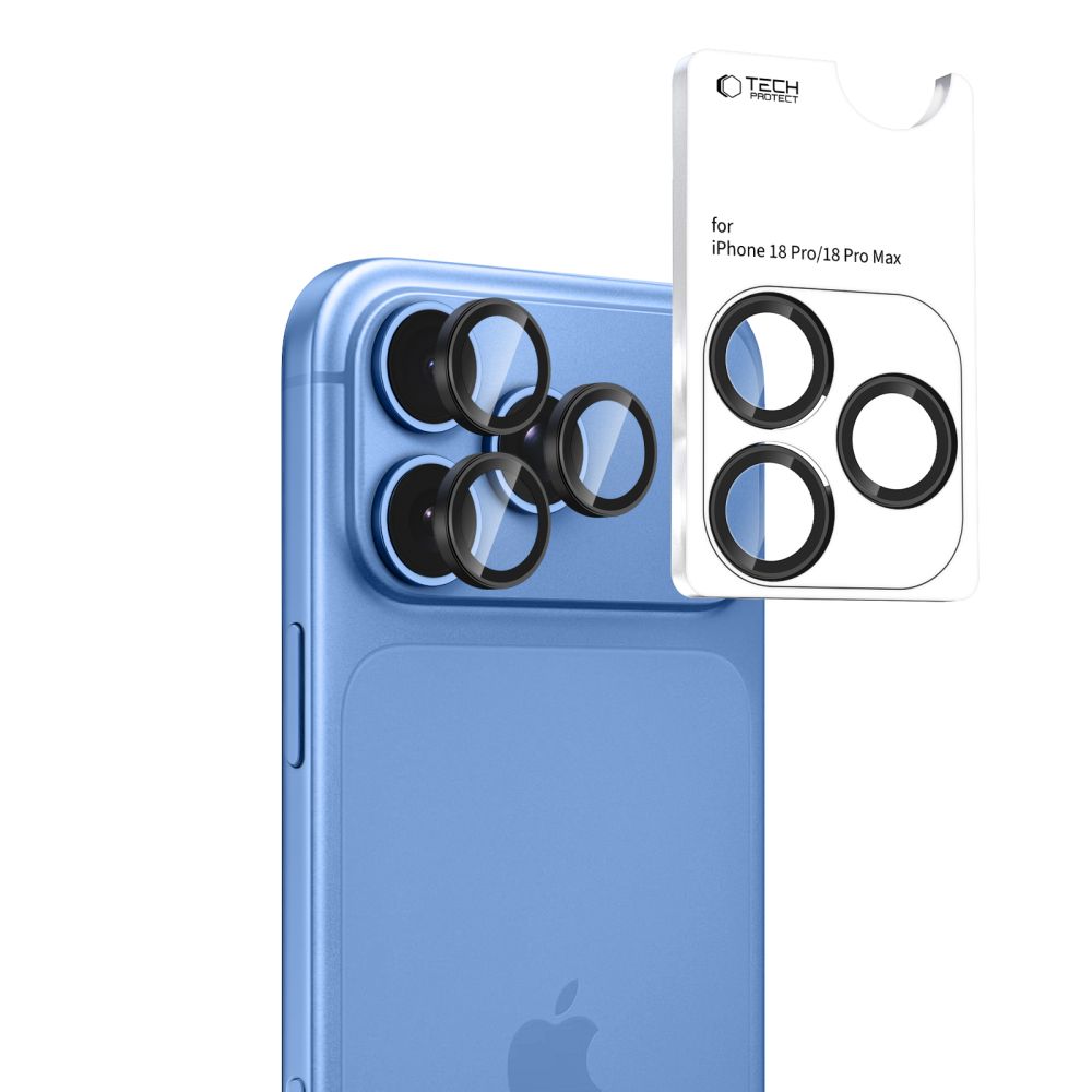 Tech-Protect iPhone 18 Pro/iPhone 18 Pro Max Kameran linssinsuojus Cam Fit+ Musta
