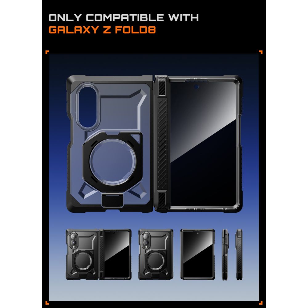 Supcase Samsung Galaxy Z Fold 8 Kuori UB Grip MagSafe Musta
