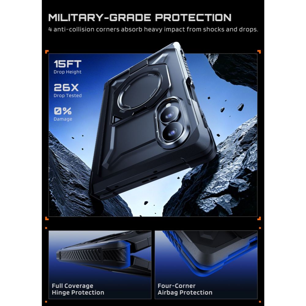 Supcase Samsung Galaxy Z Fold 8 Kuori UB Grip MagSafe Musta