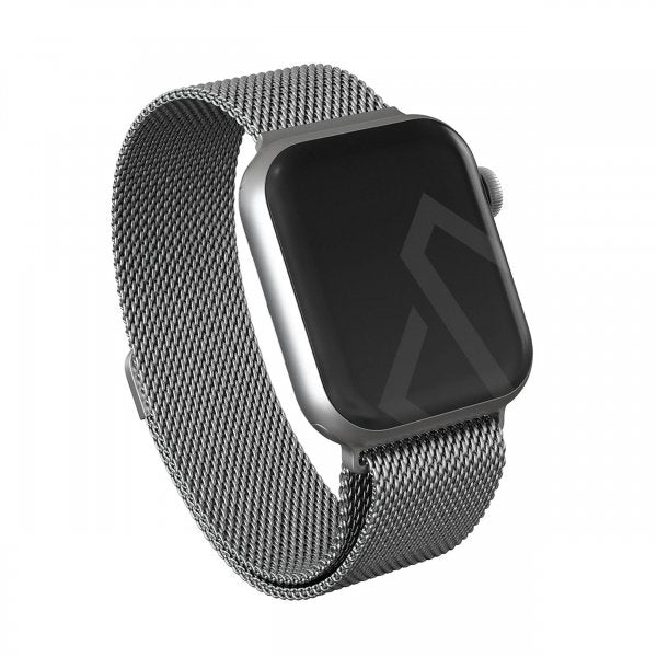 Burga Apple Watch 38/40/41/42mm ranneke, metalliverkko, hopea