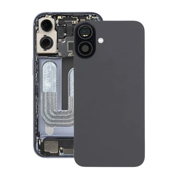 iPhone 16 Takalasi magneetilla ja kameralinssillä - Musta