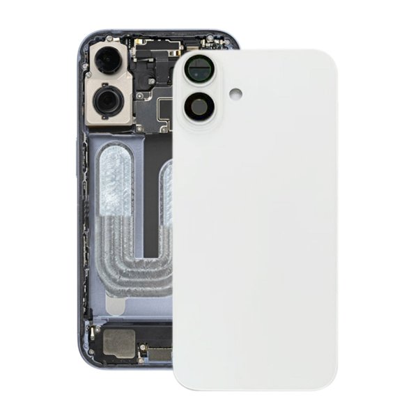 iPhone 16 Takalasi magneetilla ja kameralinssillä - Valkoinen