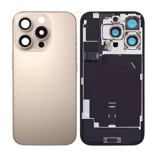 iPhone 16 Pro Max Takalasi pienosilla - Hiekanvärinen titaani