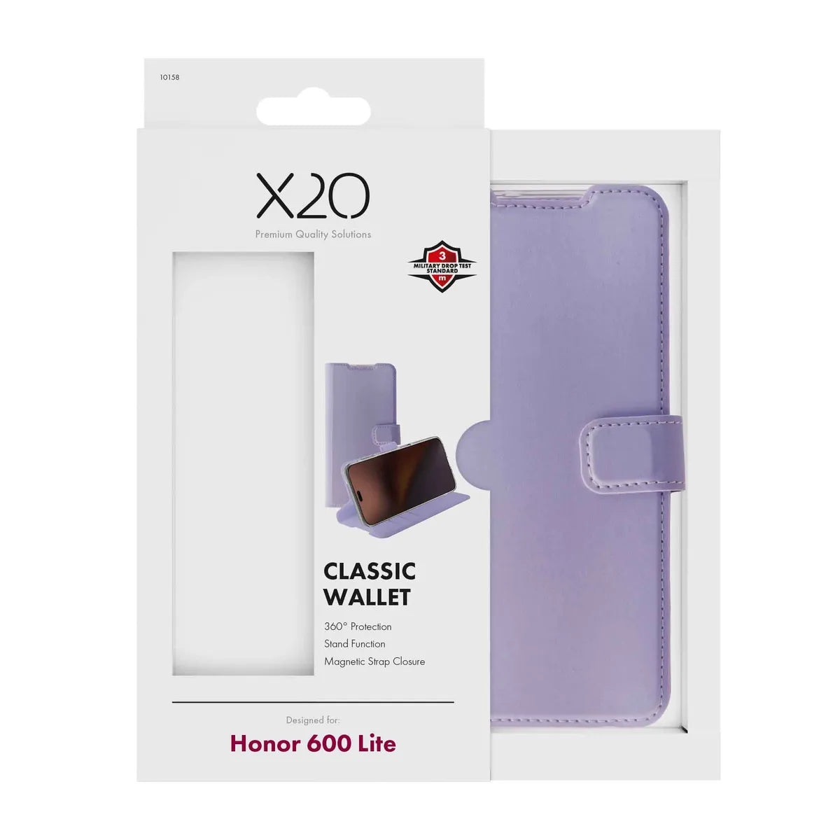 X2O Honor 600 Lite Kotelo Classic Wallet Violetti