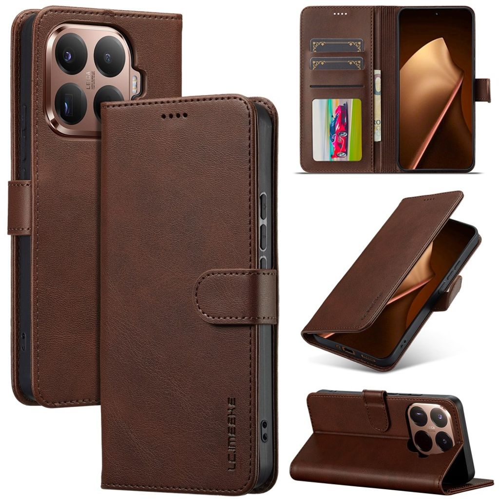 Lc.Imeeke Xiaomi 17T Pro Kotelo Korttitaskulla Telinetoiminto Tummanruskea