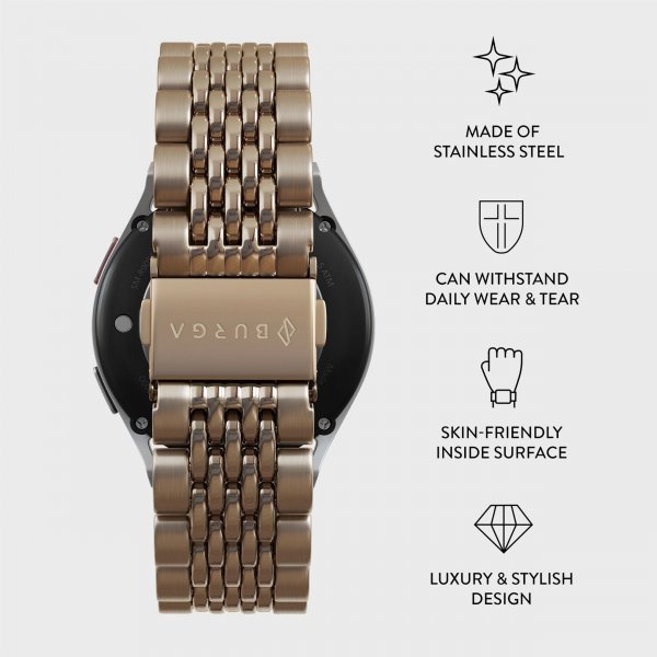 Burga Samsung Galaxy Watch 22mm Metalliranneke Kulta