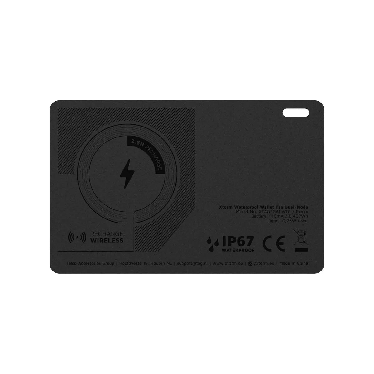 Xtorm Smart Tracker WalletTag iOS & Android Musta